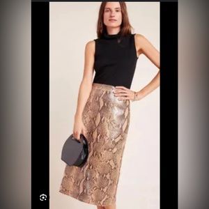 Current Air Los Angeles Anthropologie Python Midi skirt size 8